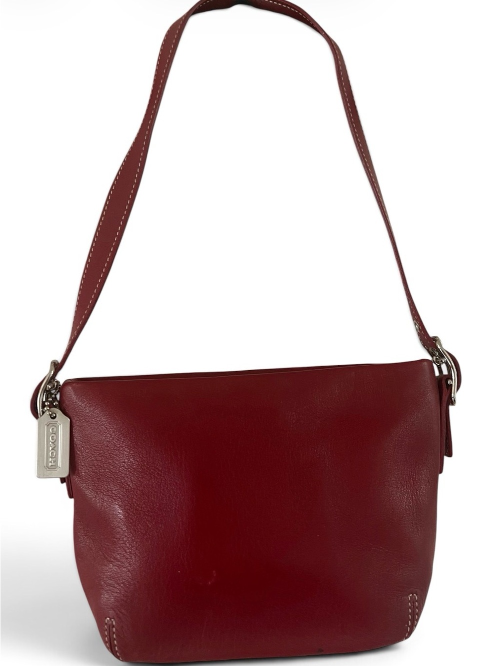 Vintage Y2K Authentic Coach Red Leather Demi Legacy Bag